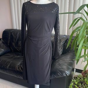American living cocktail dress black with sequins details size 8